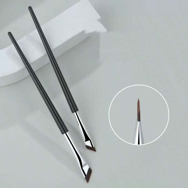 Eyeliner Brow Brush Angled Thin Gel Liner Makeup Brush Fine Point Eyebrow Brushes Flat Brow Tint Brush Kit Applicator Tool