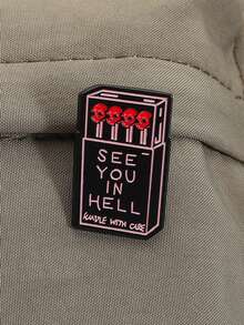 QIHOO Burning Match Stick Death Eater Wand Skull Flame Fire Artwork Enamel Pin Brooch Badge Clothing Backpack Jewelry Accessories