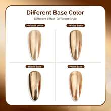 MelodySusie Champagne Gold Chrome Nail Powder For Gel Nails,Metallic Mirror Effect Pigment Stylish And Technological Fine Glitter For Home DIY Salon Use{"Color_name":"ChampagneGold"} - 香檳金 - 查看 5