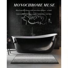 Large Bathroom Rugs Non Slip - Chenille Bath Shower Rug Soft Absorbent Bathmat - Bath Rug In Front Of Bathtub Sink Bathroom Floor - Quick Dry Washable - Beige 20x 47