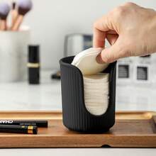 1/2pcs Ceramic Bathroom Cup Dispenser With Stylish Vertical Stripes - Disposable Mouthwash Cup Holder For Rinsing Cups On Bathroom Vanity Countertops