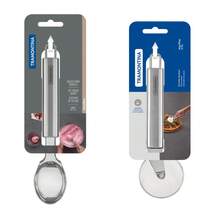 Tramontina Kit Colher Sorvete Cortador Pizza Inox Marfim Tramontina