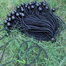 50pcs Outdoor Tent Binding High Elastic Rope, Plastic Ball Lace-Up, Trampoline Luggage Binding Elastic Bands With Balls - Black - View 1