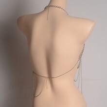 1pc Multi-Layer Chain Tassel Blouse, Fashion Personalized Versatile Street Style Beach Holiday Sexy Party Casual Outfit, Holiday Gift