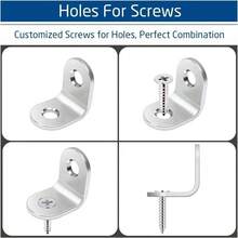 Soportes de Esquina en L, 50 pack Soportes de Acero Inoxidable en L para Estantes 90 Grados, con Tornillos Soporte de Esquina de Metal, Soporte de Angulo Recto Pequeo 20mm - 20 mm - Ver 6