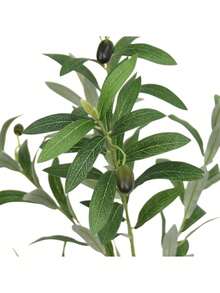 4 Pieces Of Artificial Plants - Green Plants - Olive Branch Stems - Olive Leaves - Fake Plants - Green Leaves - Fruits - Branches And Leaves For Home Office Use - Indoor And Outdoor DIY Wreaths For Decoration, Wedding Decoration, Valentine's Day Decoration, Birthday Anniversary Decoration, Home Decoration, Dining Table, Bathroom, Bedroom Decoration, Desk And Table Decoration, Halloween Decoration - Green - View 13