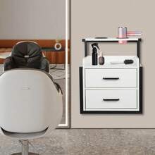 Sweetmile Salon Wall Cabinet 2 Drawers Wall Mounted Salon Storage Cabinet For Barber Store - Black and White - View 1