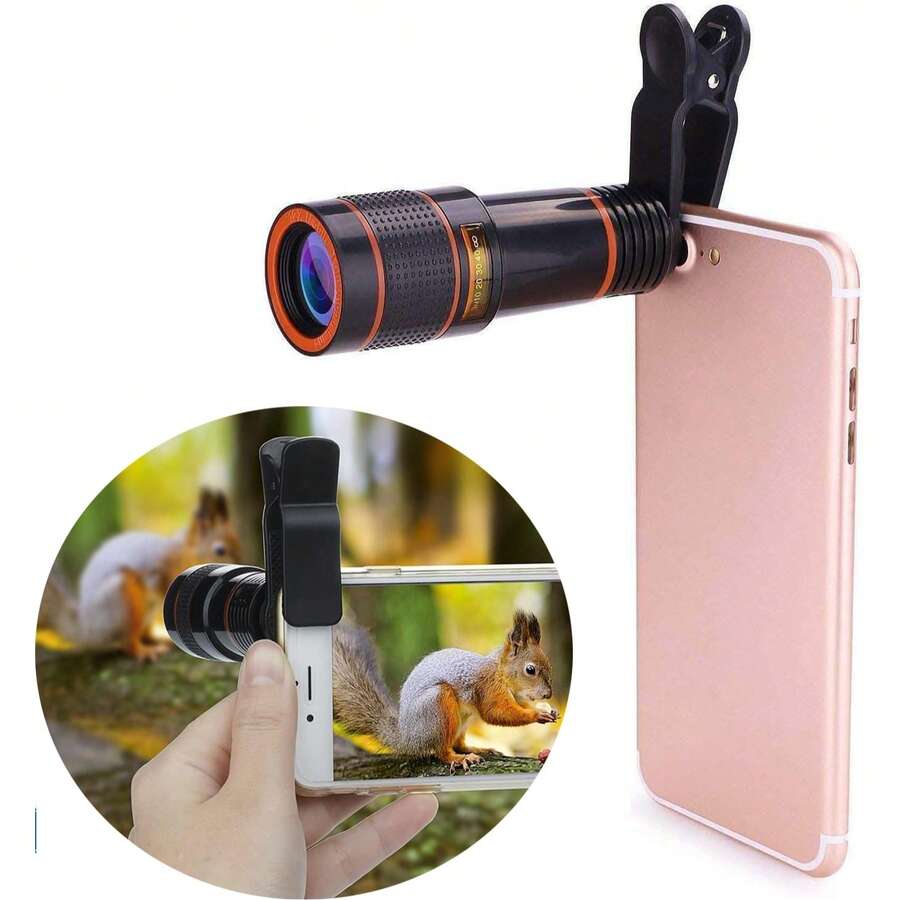 FCV 8X Cell Phone Lens Mobile Phone Camera Accessory Telephoto Lens For Smartphones Connection Compatible With IPhone 17 Air 16/15/14/13/12/11 Pro Max And Most Smartphone