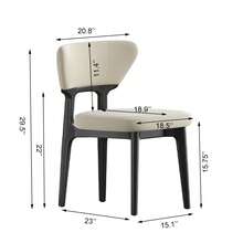 4 Pcs Wooden Dining Chairs Modern Fabric Upholstered Kitchen Side Chairs With Wood Legs For Dining Room Kitchen Restaurant, Black (Only Chair)