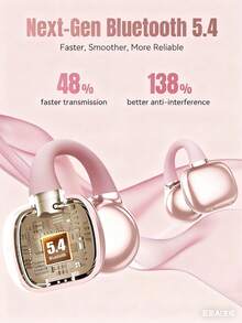 Kinglucky Clip-On Earbuds, Open-Fit Wireless Bluetooth 5.4 Headphones With Microphone, 50-Hour Battery Life, Noise Cancelling, Waterproof, Sports Earbuds, Comfortable For Workout, Compatible With IOS And Android Phones, Gaming Headset With Speaker And Microphone, Holiday Gift, Valentine's Day Gift, Christmas Gift, Essential For Autumn/Winter Vacation, Must-Have For Camping And Travel, Travel Accessories, Camping Supplies - Gold - View 7