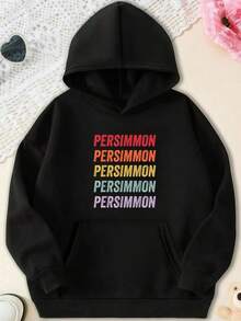 Hoodie Persimmon Hoodie,Fall Hoodies,Men's Fall Clothes,Street Wear,Halloween,Mens Hoodies,Y2k Clothes,Jesus Hoodie,Thanksgiving Day,Nightmare Before Christmas,Christmas - 黑色 - 查看 1