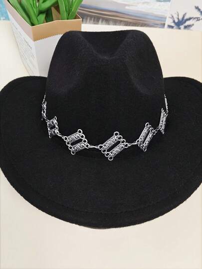1pc Fashionable Versatile High-End Geometric Hatband, Detachable Hat Accessory
