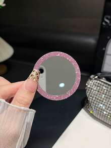 Sparkling Wireless Magnetic Coil With Mirror Magnetic Ring For Makeup Ultra-Thin, Suitable For MagSticker Ring - Magnetic Ring Compatible With MagMagnetic Wireless Charger Case, Compatible With IPhone 17 16 15 14 13 12 Pro Max Galaxy Android Accessories