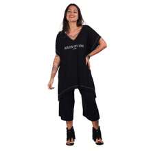 Deliriyou Blusa Feminina Maxi Assimétrica Estampa Fases Lua Mistica - Preto - Visão 5