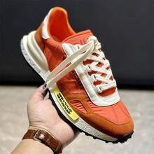 Dirty-Resistant Comfortable Color-Blocking Thick-Soled Versatile Breathable Casual Sneakers - Orange [Upgraded Version] - View 2