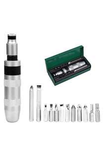 Juego de destornilladores de impacto de 13 piezas en caja de hierro - Plateado - Ver 1