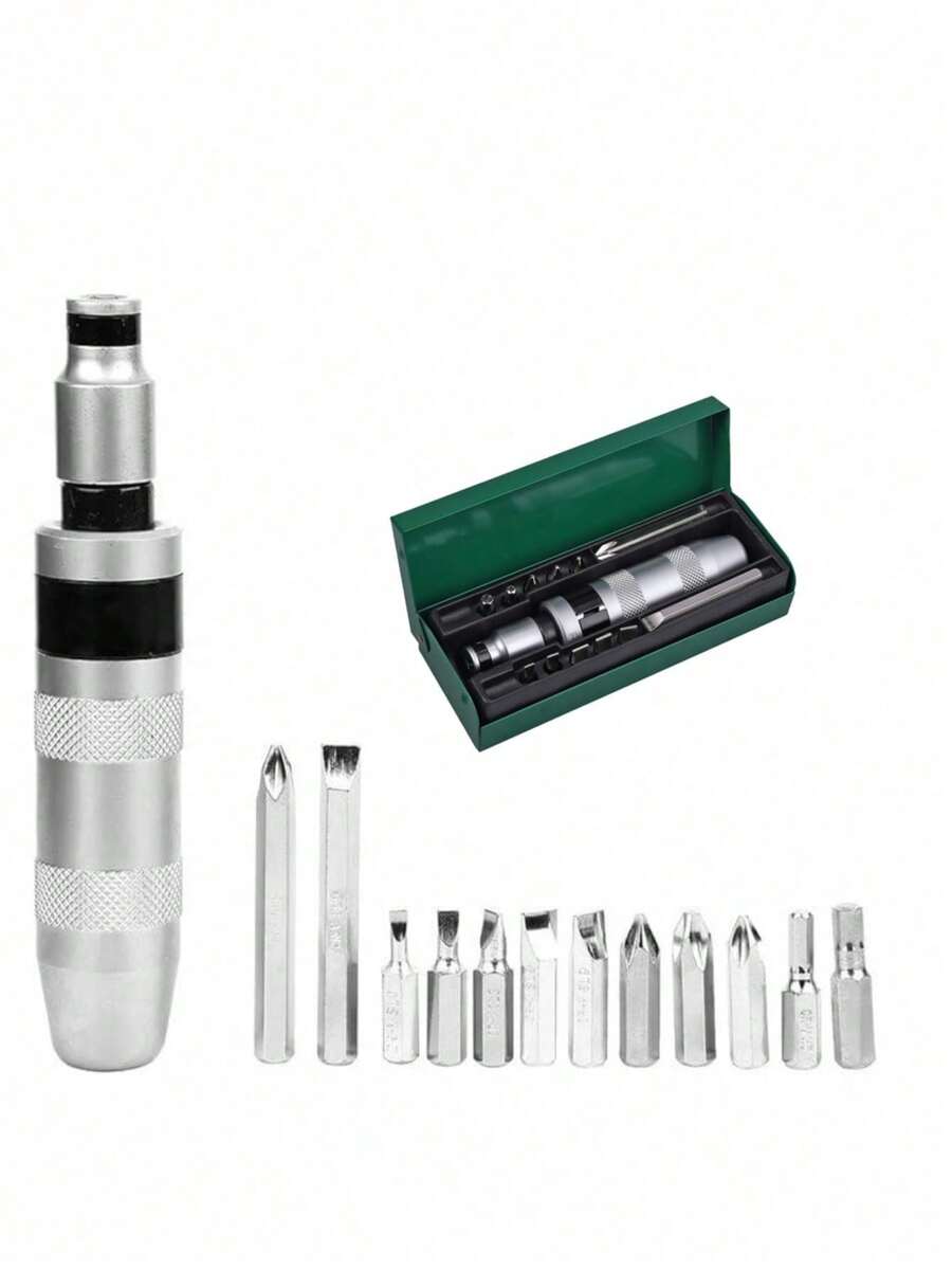 Juego de destornilladores de impacto de 13 piezas en caja de hierro - Plateado - Ver 1