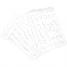 Borrador Shield inoxidable, herramientas de borrado de acero inoxidable, plantilla de dibujo ingeniería, regla herramienta de precisión para diseñoécnico y dibujo profesional - transparente - Ver 13