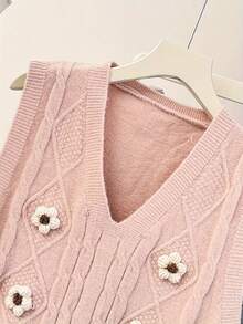 Women Sweater Vests - Pink - View 4