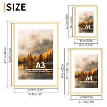 1pc 30x40cm Aluminum Alloy Photo Frame, Metal Frame, A4 Certificate Frame, 8x10 Decorative Frame, Classic Narrow Edge Matte Surface Aluminum Alloy Frame, Gold Poster Frame, Black Home Wall Decor Frame, Suitable As Gift & Artwork Decor, With Stand And Clear Acrylic, Vertical And Horizontal Display - Multicolor - View 10