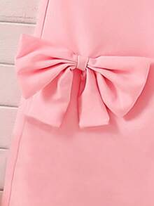 少女花卉印花保暖圆领套头衫和蝴蝶结编织长裤套装 - 白色 - 查看 6