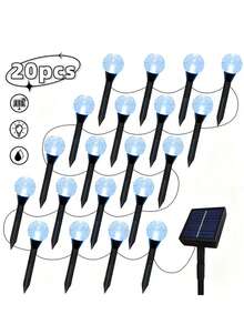 40/20/10 LED太阳能灯串，防水户外，8种照明模式，适用于小路、后院、草坪、花园、小径、露营、派对、独立日、情人节、婚礼、舞会、生日装饰照明