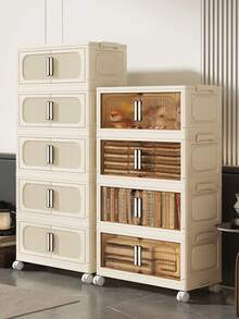 1 pieza Gabinete de almacenamiento plegable de 45 cm/17.7 pulgadas de ancho, caja organizadora de uso múltiple adecuada para sala de estar, dormitorio, cocina, almacenamiento y organización de juguetes, bocadillos, ropa, gabinete de decoración navideña para el hogar, caja de almacenamiento debajo de la cama que ahorra espacio