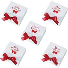 5pcs Merry Christmas Square Candy Gift Box With Bowknot ,Perfect For Christmas Gift Wrapping,European Classic Candy Box,Party Decoration Supplies,High-Grade Cardboard Dessert Candy Gift Box, - Square Flip Box - View 15