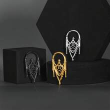1pc Halloween Vintage Gothic Hollow Castle Earrings Ear Weights, Minimalist Fashion Ear Tunnels Ear Plugs Retro Punk Holiday Gift Jewelry Women Men New Arrival Gifts - style-1 - 查看 7