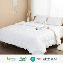 Comforter Duvet Insert Size White Down Filling Cotton All Season Hypoallergenic Warm Breathable Noiseless Washable With Corner Taps - 加州加大雙人床+白色/薄款 - 查看 6
