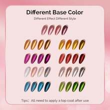 9Pcs Chrome Nail Powder For Gel Nails,Metallic Mirror Effect Pigment Stylish And Technological Fine Glitter For Home DIY Salon Use{"Color_name":"Multi-Color"} - 多色的 - 查看 6