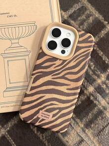 Capa de celular macia com estampa de zebra, 1 peça, capa protetora antiderrapante de cobertura total, compatível com Samsung/ 11/12/13/14/15/16 Pro Max - Multicolorido - Ver 2