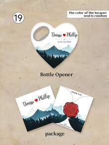1PCCustomized Heart-Shaped Bottle Opener With Packaging. Personalized Wedding Return Gift Magnetic Bottle Opener, An Excellent Gift For Brides, Heart-Shaped Wedding Souvenirs And Thank-You Card Magnetic Bottle Opener, Customized Return Gifts, Father Gifts.