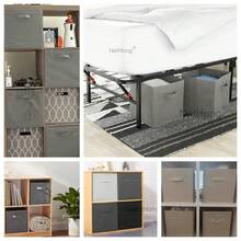 NetHong Würfelförmige Aufbewahrungsbox, Kleiderschrank-Eingangs-Schuhschrank-Aufbewahrungsbox, faltbare 11-Zoll-Kleiderschrank-Aufbewahrungsbox, Aufbewahrungsbox mit Griff, geeignet für die Kleiderschrank-Aufbewahrung und Organisation von Kleidung und Spielzeug