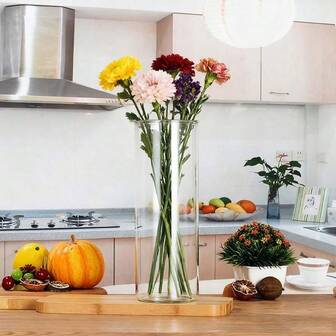 3pcs/Set Extra Large Glass Vase, Unique Fish Bowl Vase, Can Be Used For Fish Or Flowers, Extra Large Vase, Terrarium, Round Mouth Vase, Wedding Decor, Dining Table Decor, Makes Home More Warm, Vintage, Great Gift, High Borosilicate Glass Vase Decor, Ins Style, High-Quality Transparent Flower Vase, Hydroponics Decor, Planter, Home Decor