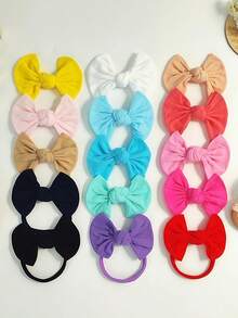 15/30Pcs Baby Bows Nylon Headbands With 3.5 Inches Hair Bows Newborn Headbands For Infants Baby Girls Toddlers - Multicolor - View 9