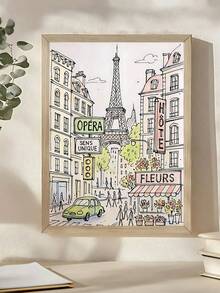 1pc Modern New York City Art Print Poster, New York Poster, Paris Art Print Poster, Feminine Wall Art, City Print, Aesthetic Wall Print, Pink Wall Art, Bedroom Decor, Living Room Decor, Office Decor, Dorm Decor,Wall Arts, Wall Decor, Home Decor, Room Decor, Canvas Wall Art, Posters, Wall Art With Frame, Optional Frame ﻿ ﻿ ﻿ ﻿