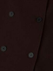 Áo khoác dài hai hàng cúc cổ chữ V dáng suông, thiết kế tối giản, thời trang dành cho nữ cỡ lớn, phù hợp mặc hàng ngày, đi làm hoặc đi du lịch, mùa xuân, thu và đông. - Màu hồng gỉ - Xem 9