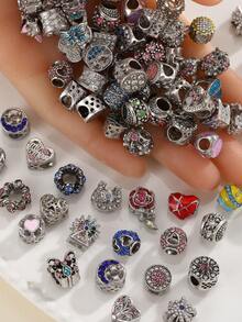 5/10/20PCS Christmas Random Charms Various Themes Beads Pendant For DIY Bracelet Rhinestone Design - Animals/Plants/Flowers/Pets/Sports/Cartoon/Ocean/MothersDay/Valentine's/Friends/Family/Stars/Moon/Sun/Travel/Coffee/Passport/ Valentines - 彩色 - 查看 11