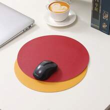 1pc Small Round Single/Double-Sided Solid Color Mouse Pad, Non-Slip Computer Office Gaming Desk Mat For Women