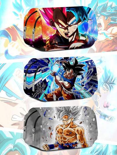 Full Print Pencil Bag Flap Double Layer For Lipstick, Brush, Skincare, Mobile Phone, Coin, Small Items, For Home, Gift, Vacation And Festival Halloween Christmas Multifunctional Use