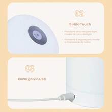 LED Table Lamp Bedroom Light 3 Modes Rechargeable Modern Table Lamp Bedroom Decoration Living Room Office With Touch - 白色 - 查看 8