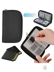 Bolsa de almacenamiento de tarjeta de memoria, estuche de transporte, cartera con 22 ranuras para CF/SD/Micro SD/SDHC/MS/DS, accesorios de juego, caja de tarjetas de memoria, estuche de tarjetas, regalos, cartera para tarjetas, cartera de tarjetas de visita, cartera de tarjetas de crédito, portafotos para mujeres, cartera para hombres - Multicolor - Ver 3