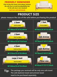 1PC Flannel Pinstripe Labeled Sofa Cushion - Non-Slip Pet-Friendly Seat Pad For 1/2/3/4-Seater Modular Sectionals, Minimalist Premium Cover With Multi-Size & Color Options