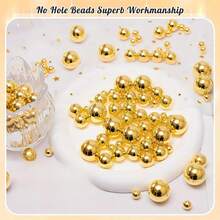 Assorted Size Shiny Pearls - Vase Filler And Tabletop Decor, Suitable For Weddings, Birthdays, Christmas - Durable Plastic Candle Centers And Floral Accents (No Holes Needed), Candle Decor, Holiday Decor, Elegant Style, Metallic Surface