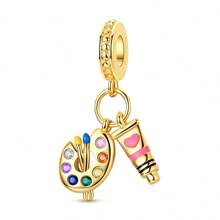 1Pc Gold Color Bead Collection Firefly Hot Air Balloon Ballet Shoes Element Travel Airplane Charm Suitable For Bracelet Necklace Beads For Diy Jewelry Making Fine Women Jewelry Unique Gift For Girl - Gold - View 14