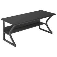 Hodeffior 31" Computer Desk, 80 X 50 X 75 Cm Gaming Desk, Gaming PC Table With Storage Shelves, Metal Wood Study Work Table For Bedroom Student Workstation Desk, Black/White - Black - View 6