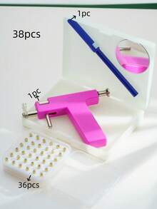 1 Set Reusable Ear Piercing Kit: Complete Ear And Nose Piercing Kit - Professional DIY Jewelry Set, Please Watch Video Tutorial, Disposable Low Pain Ear Piercing Gun Designed For Home Use, Ideal Choice For Students And Individuals To Pierce Their Ears, Beauty Tools And Accessories - Multicolor - View 8