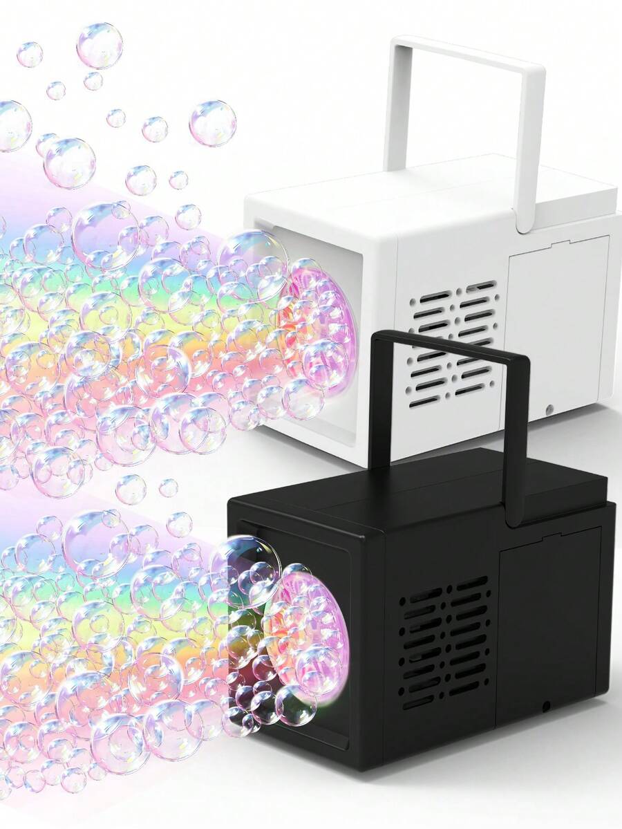 Máquina de burbujas automática de mano para niños, soplador de burbujas de mano para niños, regalo para fiestas (no incluye baterías ni solución de burbujas)