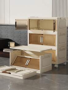 1 pieza Gabinete de almacenamiento plegable de 45 cm/17.7 pulgadas de ancho, caja organizadora de uso múltiple adecuada para sala de estar, dormitorio, cocina, almacenamiento y organización de juguetes, bocadillos, ropa, gabinete de decoración navideña para el hogar, caja de almacenamiento debajo de la cama que ahorra espacio